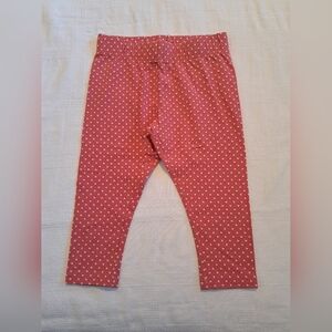 Lands' End girls size 7 coral floral cropped leggings, EUC
